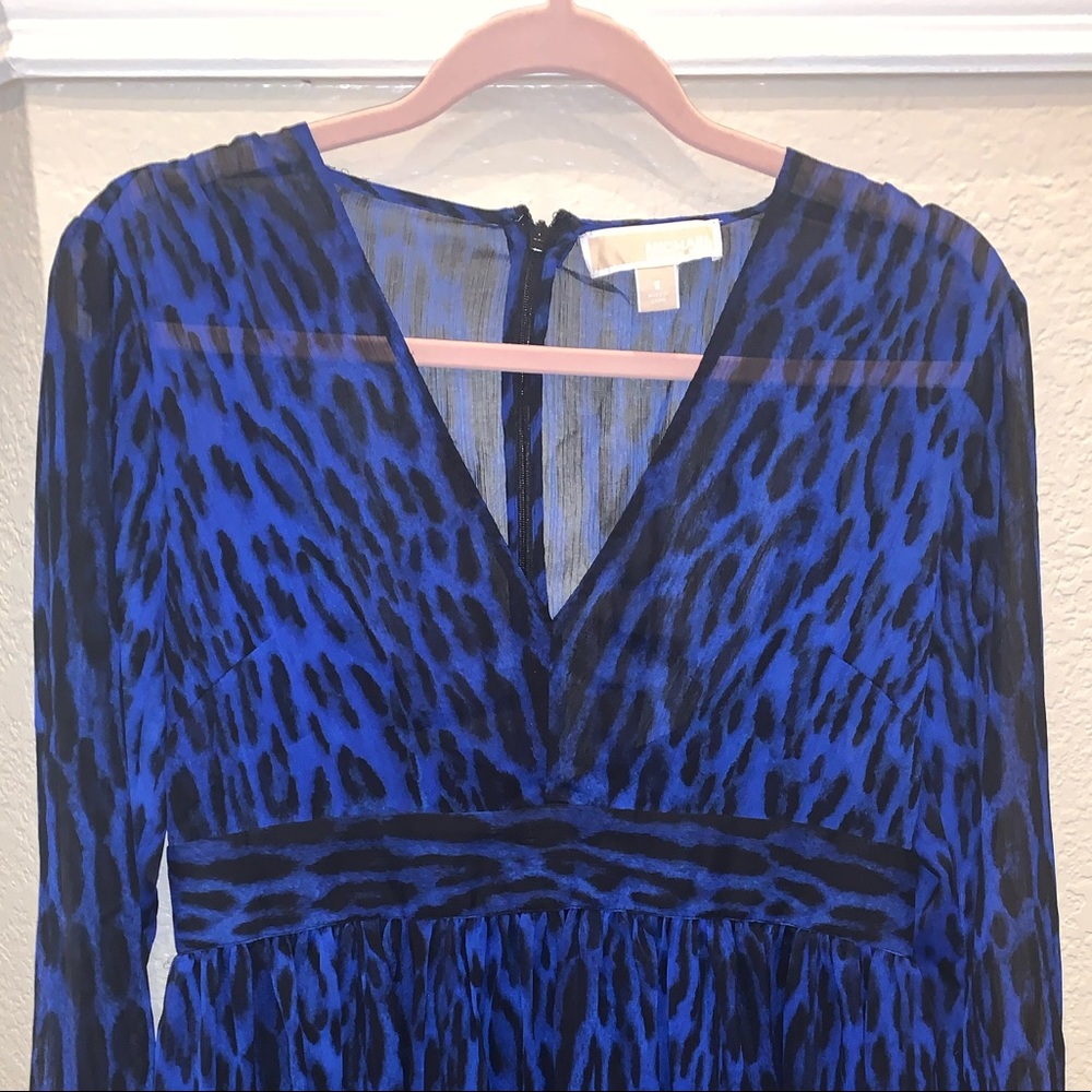 Michael Kors blue cheetah print dress